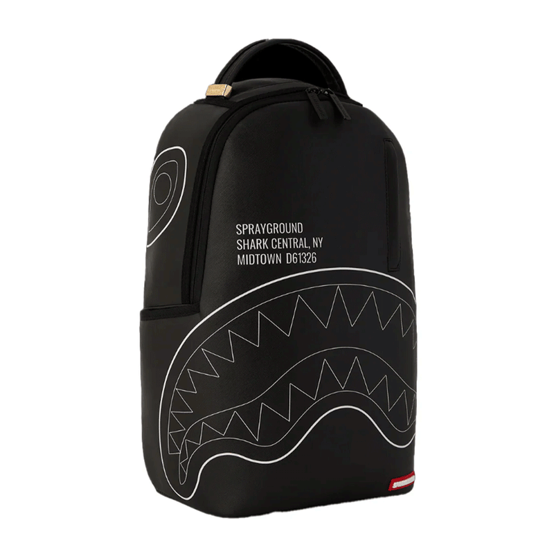 Sprayground Shark Central Black Outline Backpack 910B6366NSZ