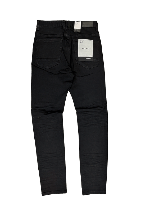 Smoke Rise Plain Slim Fit Black Men Jeans JP23501