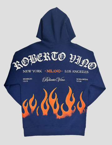 Flame Hoodie Navy