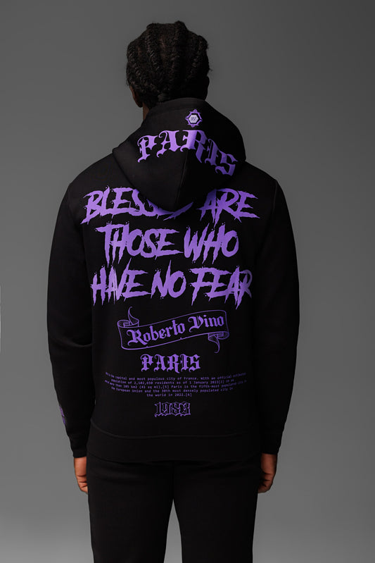 Paris Full Zip Hoodie Black-Purple