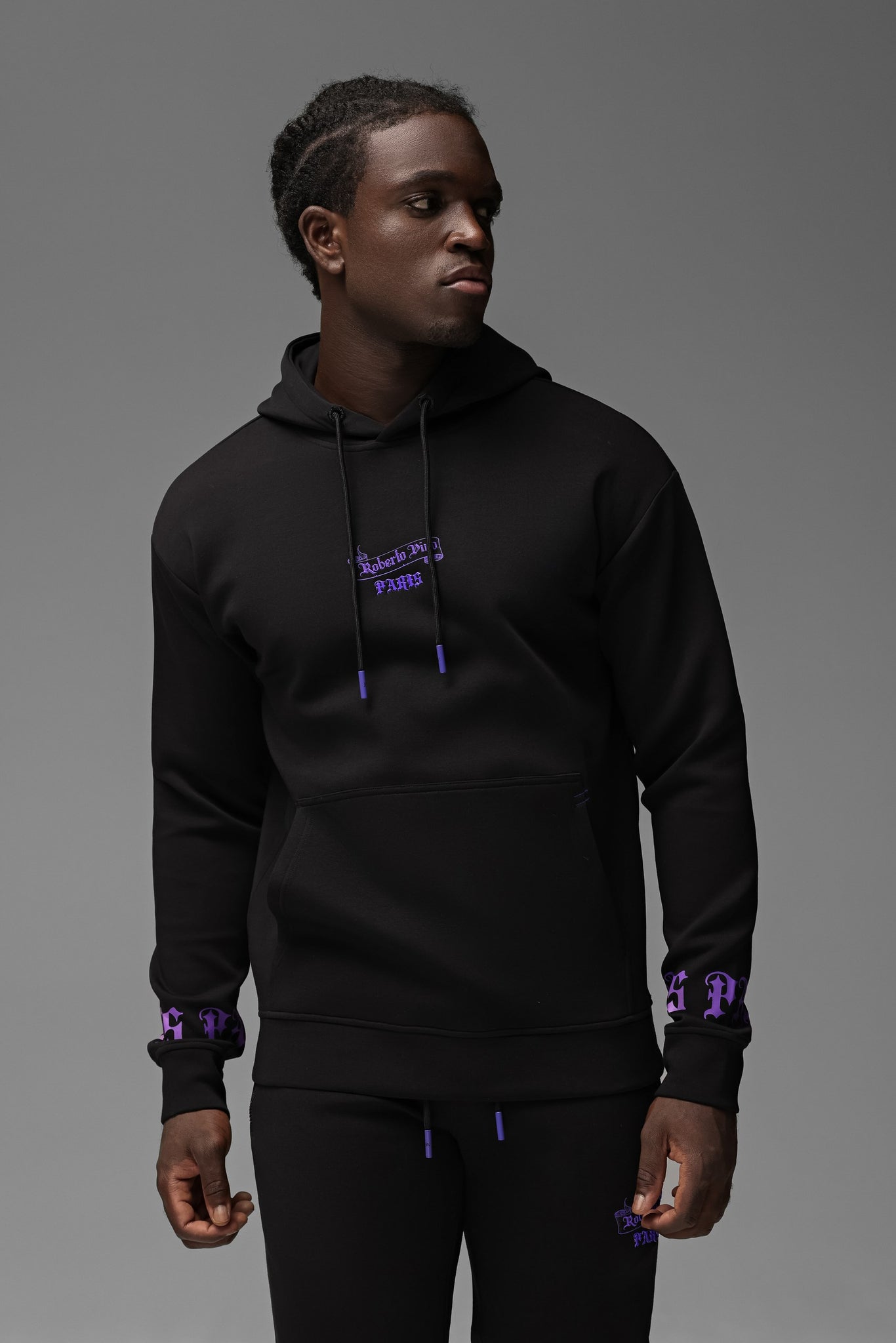 Paris Hoodie Black-Purple