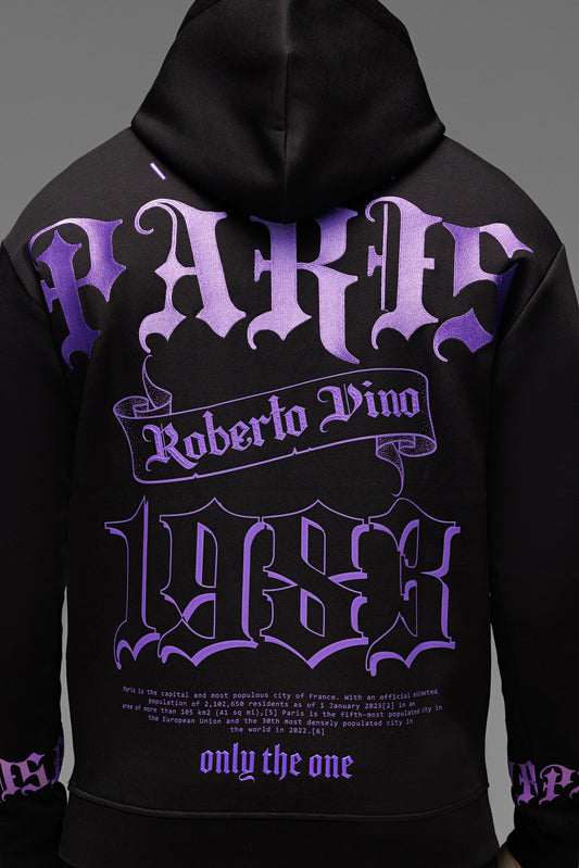 Paris Hoodie Black-Purple