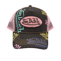 VonDutch Logo Trucker Denim Pink Cap VDTHDP