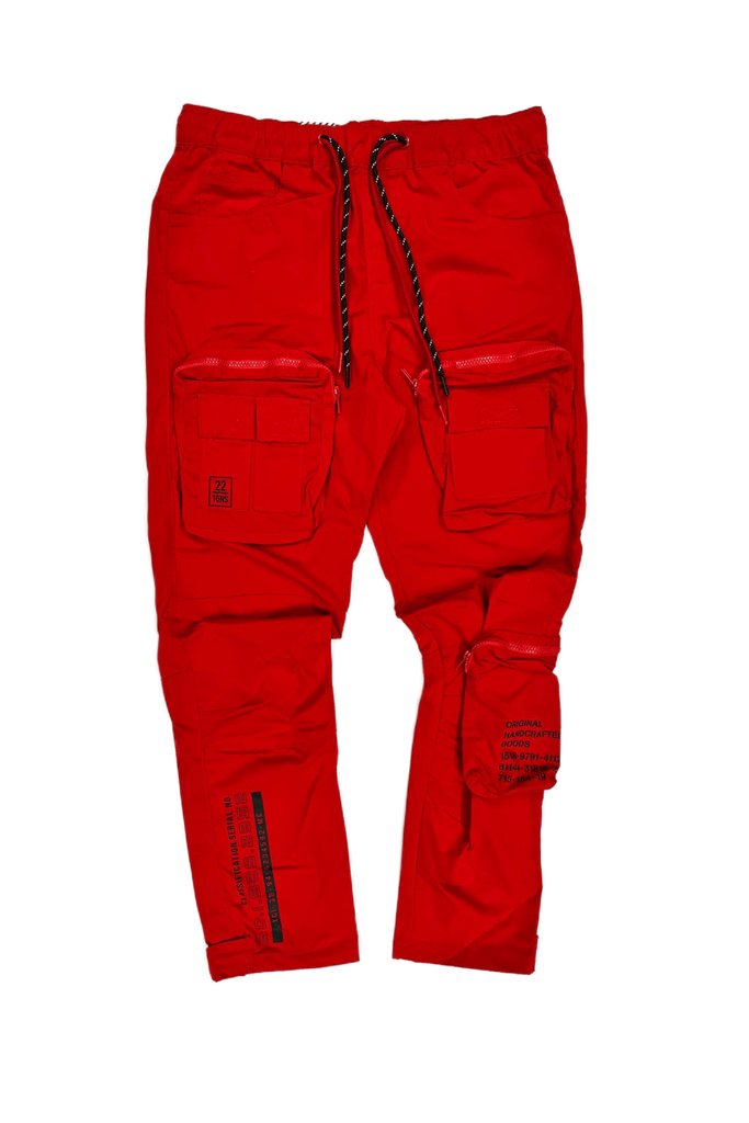 Act Like Homie Nylon Drawstring Cargo Pants - Red