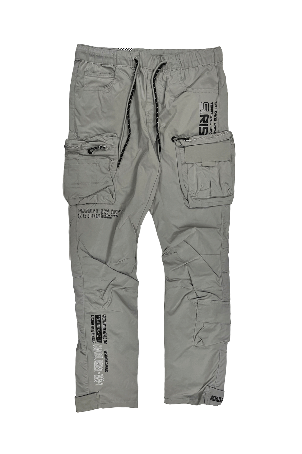 Smoke Rise Open Bottom Utility LT. Grey Men Nylon Pants WP23582