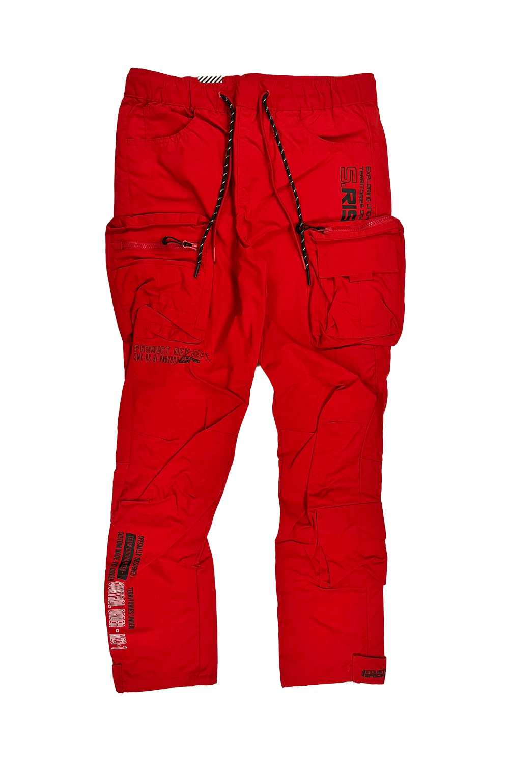 Smoke Rise Open Bottom Utility Red Men Nylon Pants WP23582