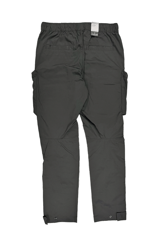 Smoke rise Open Bottom Black Nylon Cargo Pant WP24182