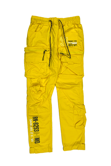 Smoke rise Open Bottom Canary Nylon Cargo Pant WP24182