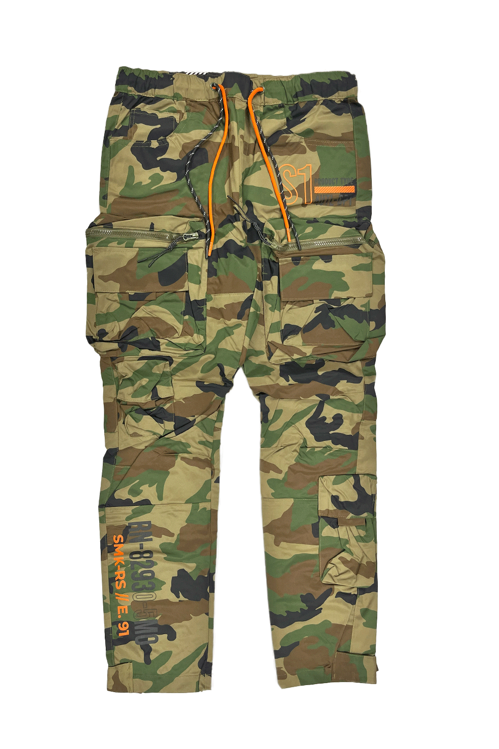 Smoke rise Open Bottom Wood/Camo Nylon Cargo Pant WP24182