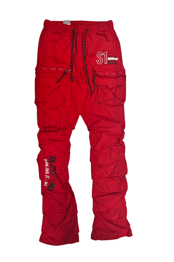 Smoke Rise Cargo Stacked Red Men Pant WP24287