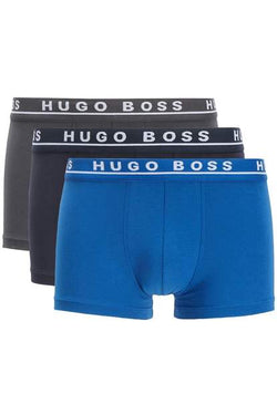 Hugo Boss Cotton Stretch Royal/Black/Grey Men Boxer Trunk 3-Pack 50325403