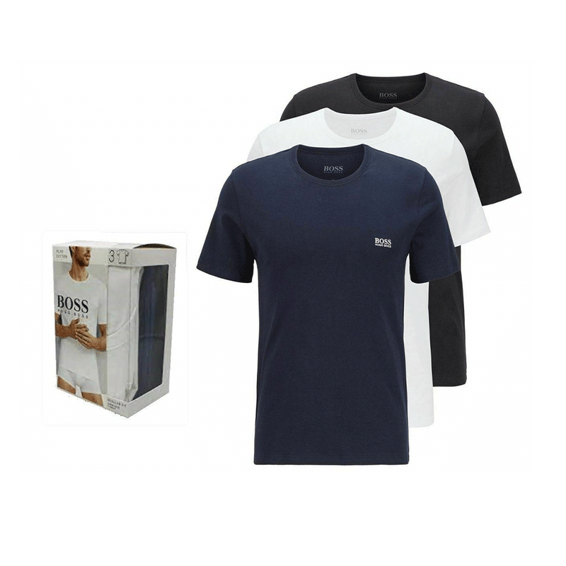 Hugo Boss Pure Cotton Regular Fit Charcoal/Navy/White Crew Neck T-Shir –  Last Stop Clothing Shops