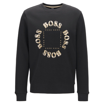 Hugo Boss Layered Metallic Logo Black Men Sweatshirt 50426220