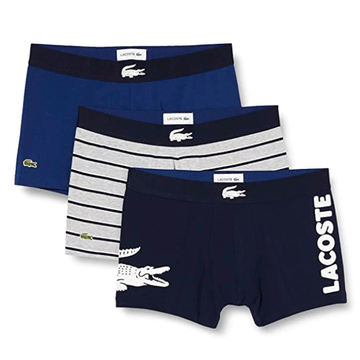 Lacoste Casual Cotton Stretch  Grey/Navy/Blue Men Trunks Boxers 5H1803-51