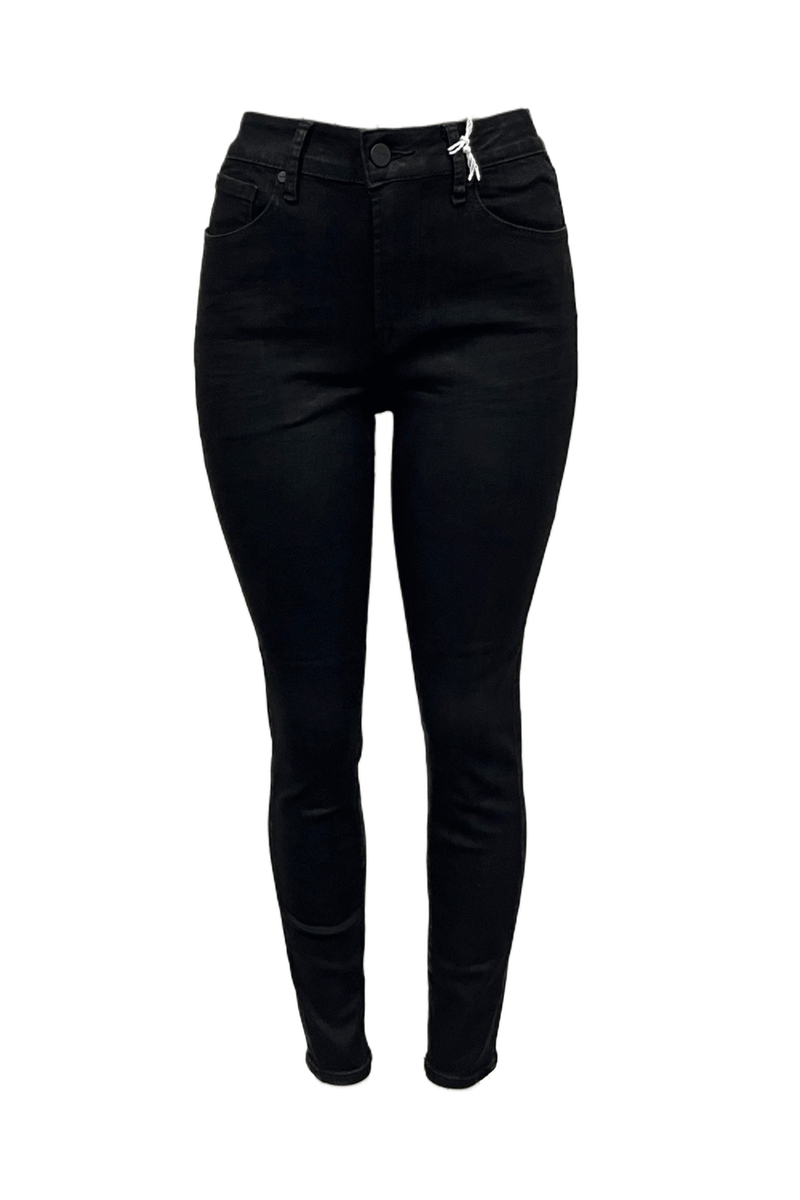 Morgan Black Wax Coated High Waisted Jeans, SilkFred US