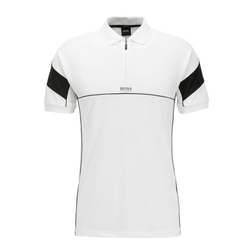 Hugo Boss White Slim-fit Zip Up polo shirt 50423506