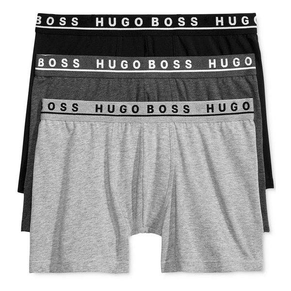 Hugo Boss Cotton Stretch Grey/Charcoal/Black Men Boxer Brief 3-Pack 50325404