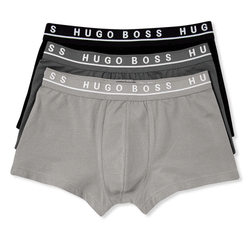 Hugo Boss Cotton Stretch Grey/Charcoal/Black Men Boxer Trunk 3-Pack 50325403