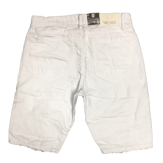 Jordan Craig Shredded Denim White Men Shorts J3186SA