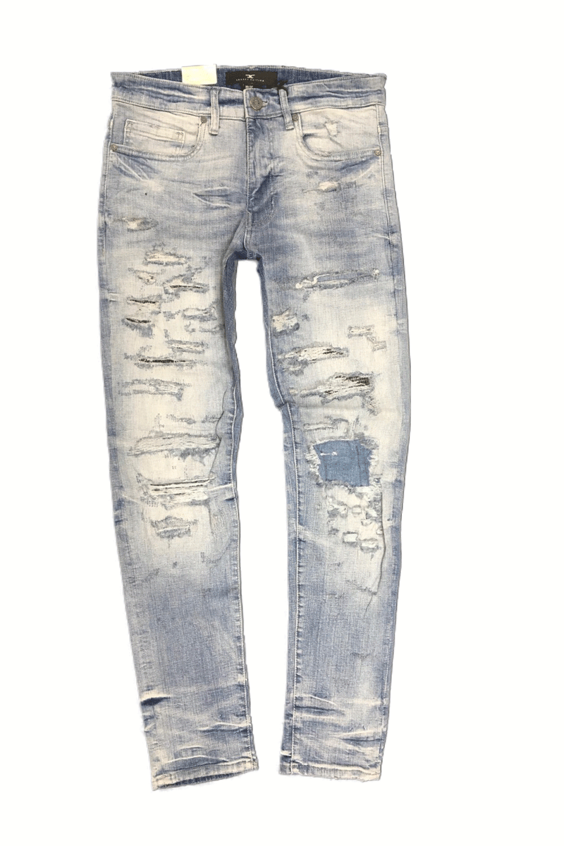 Jordan Craig Shredded and Repair Ice/Blue Men Jeans JM3488