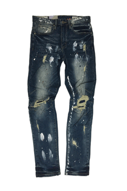 Smoke Rise Rip and Repair Vintage/Indigo Men Jeans JP21110R