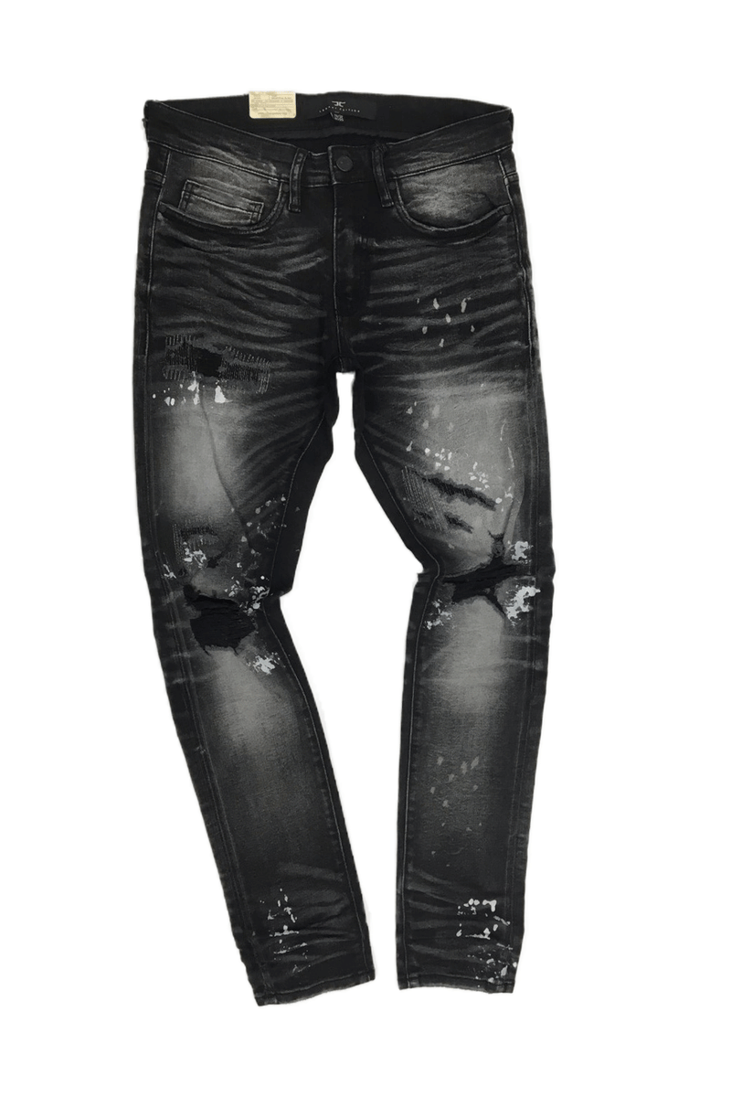 Jordan Craig Washed Industrial Black Men Jeans JR1012