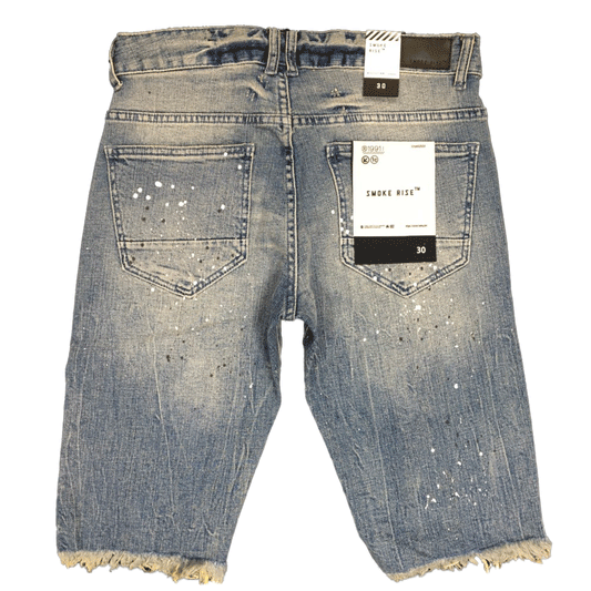 Smoke Rise Rip Off Semi Basic Blue Stone Men Shorts JS21121R