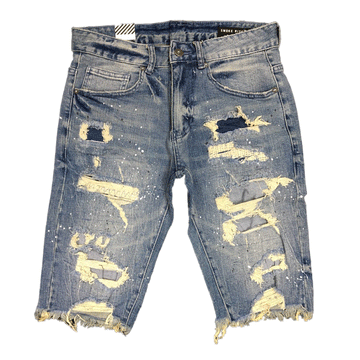 Smoke Rise Rip Off Semi Basic Blue Stone Men Shorts JS21121R