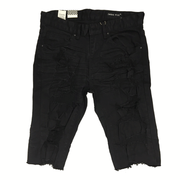 Smoke Rise Rip Off Semi Basic Jet/Black Men Shorts JS21121R