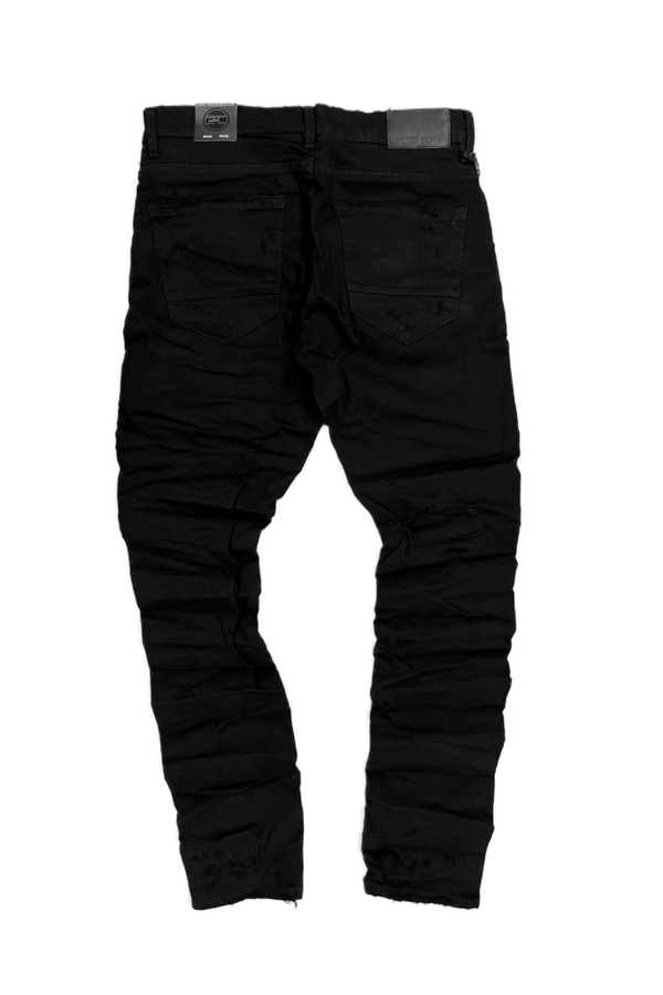 Jordan Craig Shredded and Crinkled Black Men Jeans JS3601A