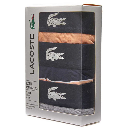 Lacoste Iconic Cotton Stretch Peach/Navy/silver Men Boxers 6H9844 (3 Pack)