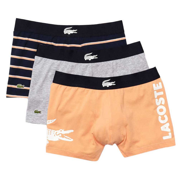 Lacoste Iconic Cotton Stretch Peach/Navy/silver Men Boxers 6H9844 (3 Pack)