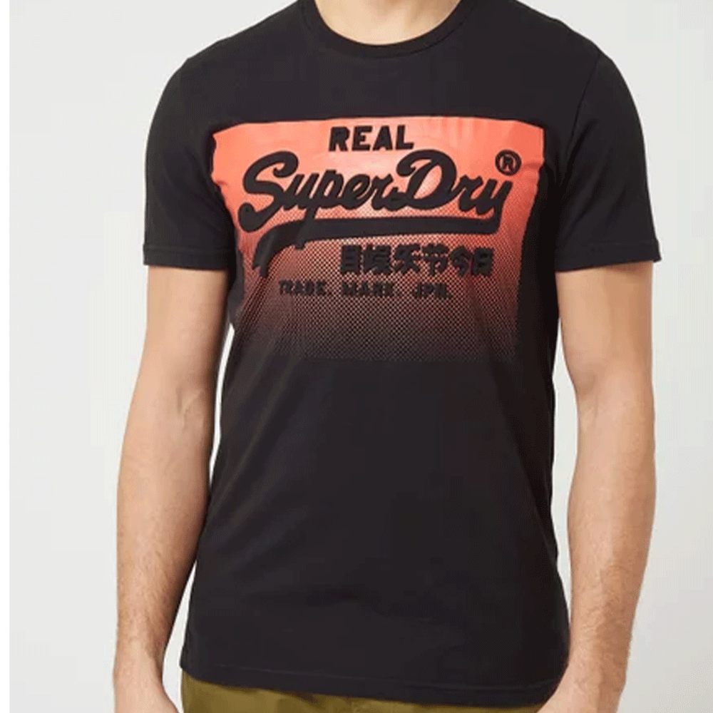 Superdry Tonal Vintage Logo Graphic T-Shirt, Nero Black Marl at