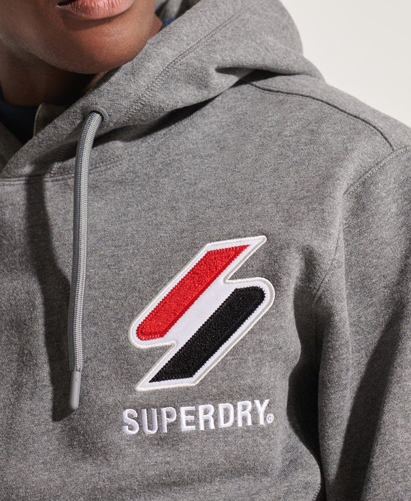 Superdry Sport Style Aplique Dark Grey Men Hoodies M2011092A