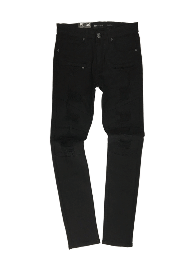 Waimea Pieced Moto Black Men Jeans M4658T