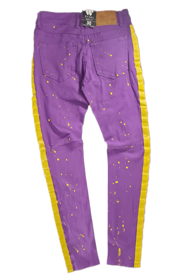 Waimea Splatteer Side Stripe Purple/Yellow men jeans M4678T