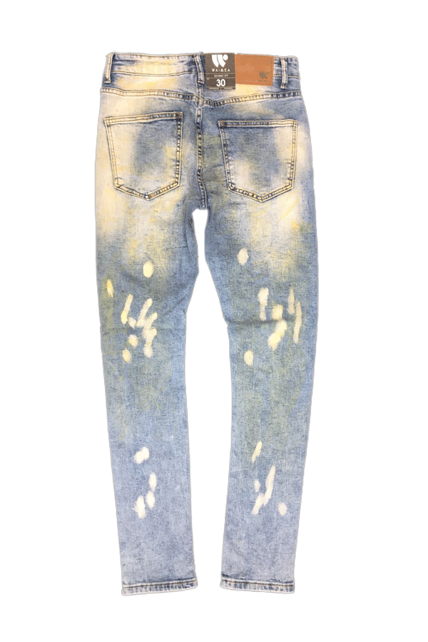 Waimea Destroyed Skinny Blue/Acid/Wash Men Jeans M4753D