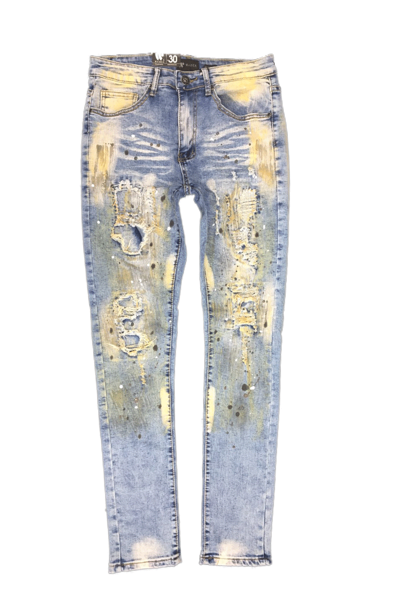 Waimea Destroyed Skinny Blue/Acid/Wash Men Jeans M4753D