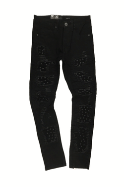 Waimea Matching with Star Studs Jet Black Men Jeans M4976DA