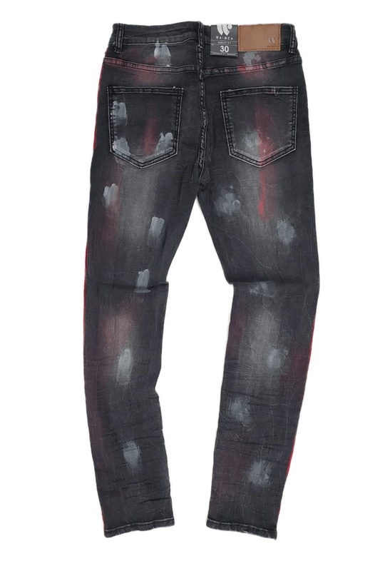 Waimea W/Knit Side Tape  Black Red Men Jeans M4995R1D