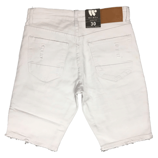 Waimea Destroyed Moto White Men Short M7224TA