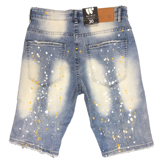 Waimea Paint Splatter LT. Blue/Wash Men Short M7289D