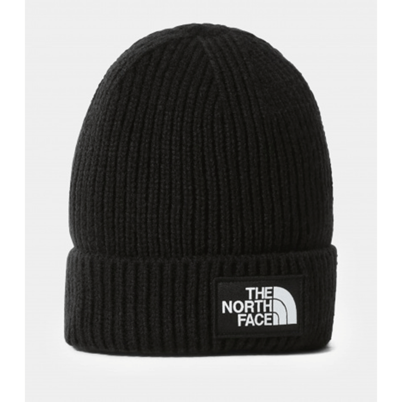 The North Face Logo Box Cut Benie Black Hats NF0A3FJX