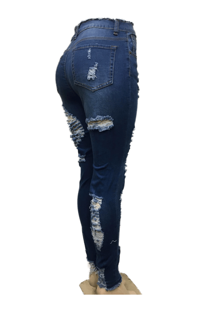 Red Fox High Waist Heavy Ripper Medium/Blue Women Jeans PA0440