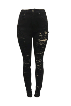 Red Fox Hight Waist All Over Black Women Jeans PA0484