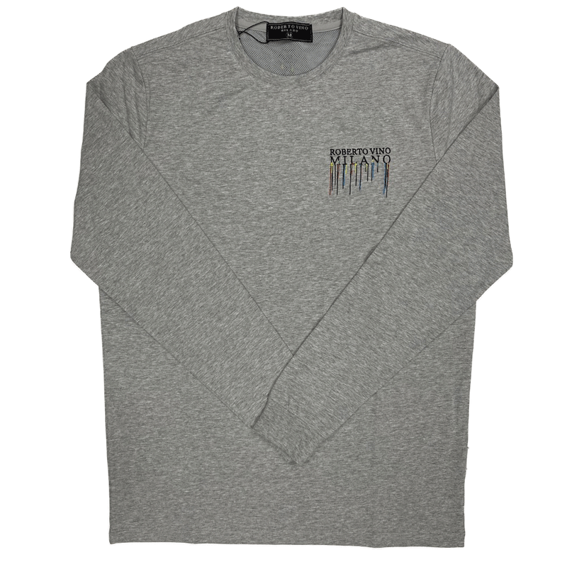 Roberto Vino Milano Light Grey Men Long Sleeve T-Shirts RVT32