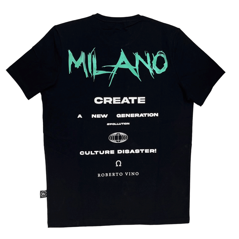 Roberto Vino Milano Black Men T-Shirts RVT-77