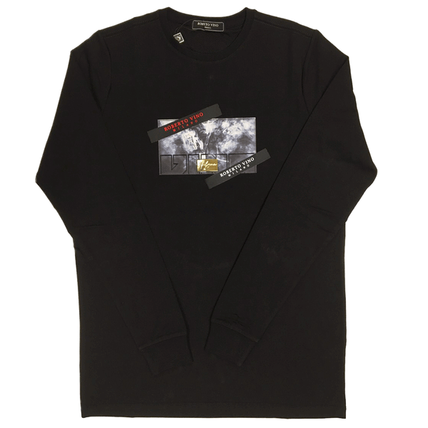 Roberto Vino Black Men Long Sleeve T-Shirt RVTSHIRT-10