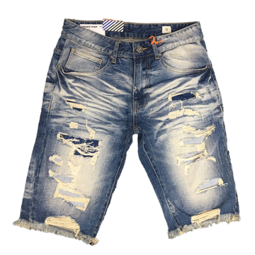 Smoke Rise Heave Rip Repair Denim EYNS Blue Men Short SJS21121