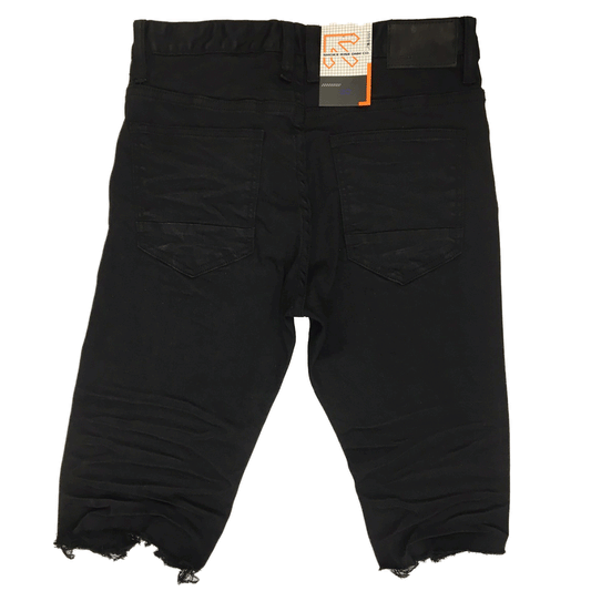 Smoke Rise Heavy Rip & Repair Jet Black Men Shorts SJS21121